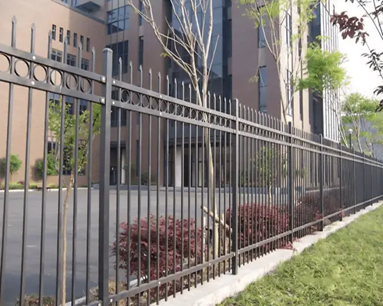 Elegant and secure fence with spear-shaped tops.